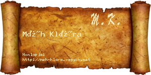 Méh Klára névjegykártya